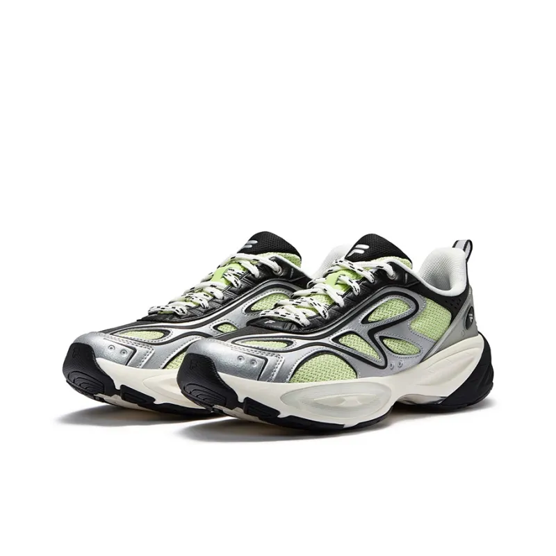 FILA FUSION Anti Slip Wear Resistant Low Top Casual Running Shoes Men's Green Silver-2