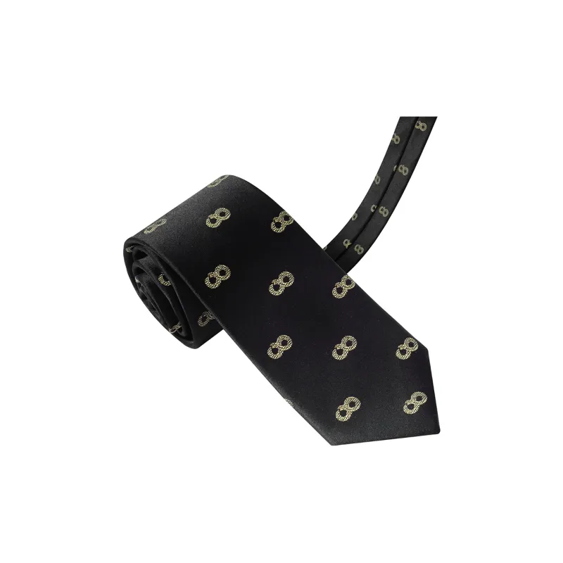 WILLIAM MILTON Mulberry Silk Ties Men's Black Gold With High End Business Formal Accessories Gift Box Set-4