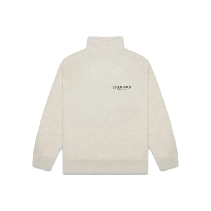 Fear Of God Essentials Pull over Mockneck Sweatshirt Oatmeal Heather-0