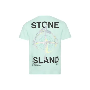 STONE ISLAND SS21 T Shirt Men's Aqua Green