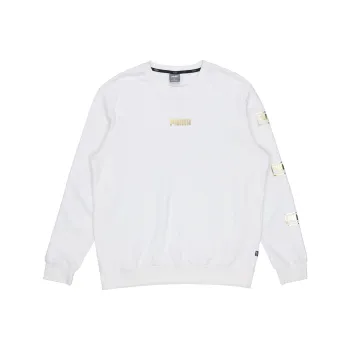 Puma Holiday Men's Logo Bronzing Print Sports Hoodie White