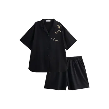 Same Language Pajama Set Women's Wandering Black