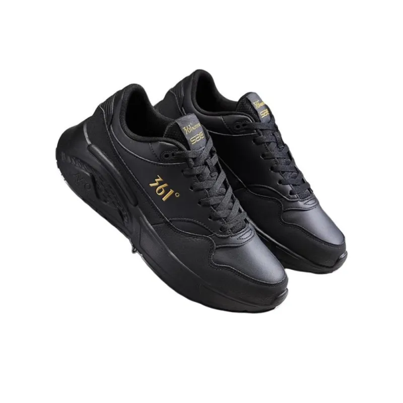 361° Anti-Slip And Wear-Resistant Lightweight Low-Top Casual Running Shoes Men's Black Gold-2