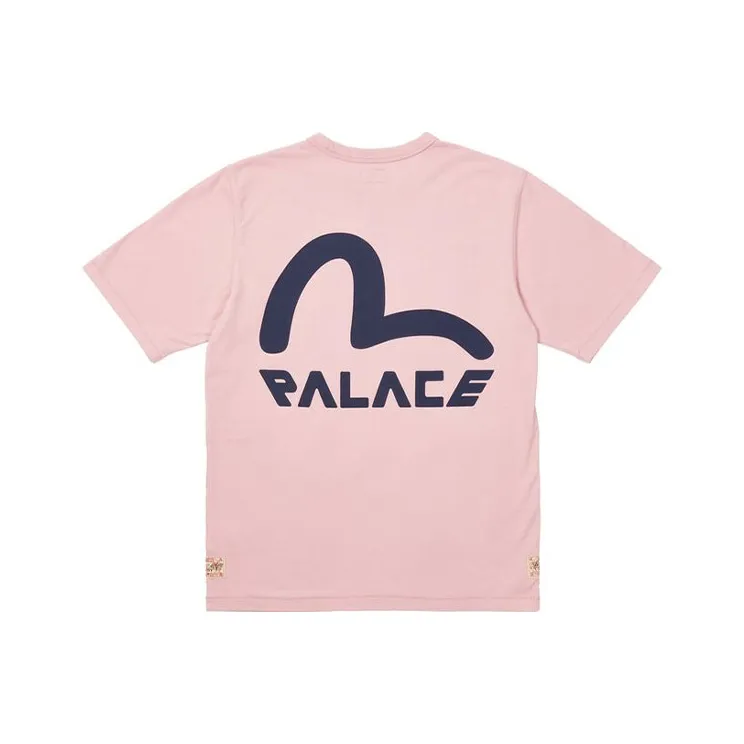 PALACE X Evisu Seagull T Shirt 'Pink Nectar'-0