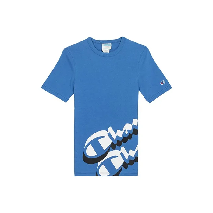 Champion Straight T Shirt US Version Unisex Royal Blue-0