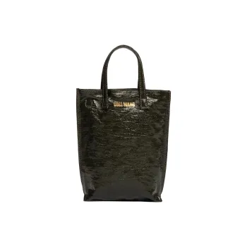 UMA WANG Linen Handbag Small Size Women's Dark Green