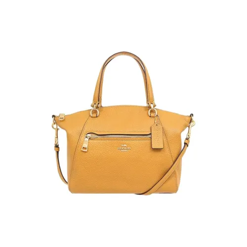 COACH Prairie Refined Pebble Leather Dumpling Bag, Shoulder Bag, Crossbody Bag Large Size Women's Bright Orange, Candy
