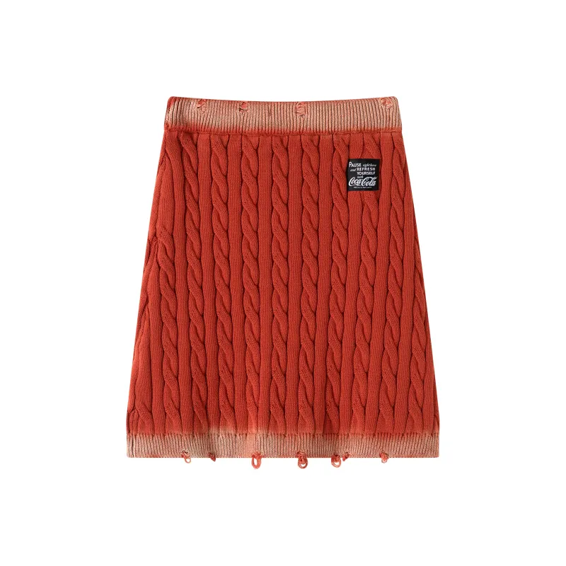 Coca Cola Casual Short Skirts Women's Autumn Orange-1
