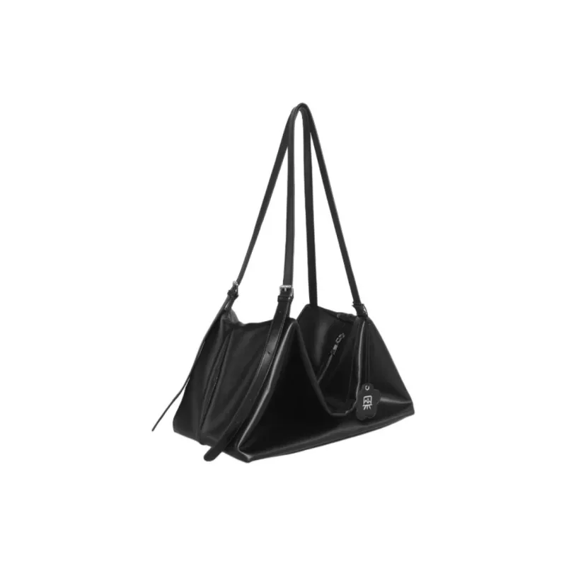 Kikawa Card Synthetic Leather Tote Bag, Shopping Bag, Shoulder Bag Large Size Women's Black-1