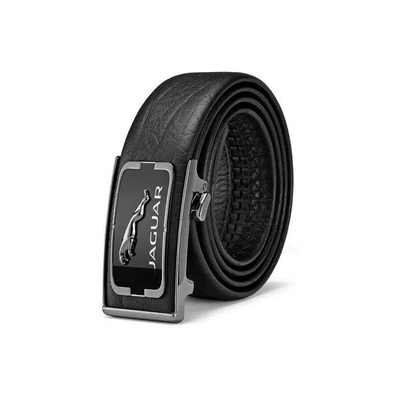 JAGUAR Top Grain Cow Leather Belts Men's Black Width 3.5cm-1