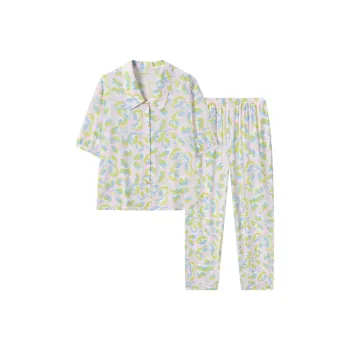 Shuya Pajama Set Women's Pink Green