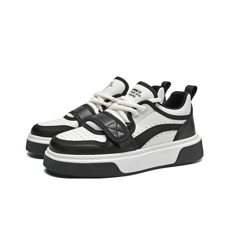 AOKANG Dunk Series Skateboard Shoes Men Low Top Burgundy Red, Panda Black-8
