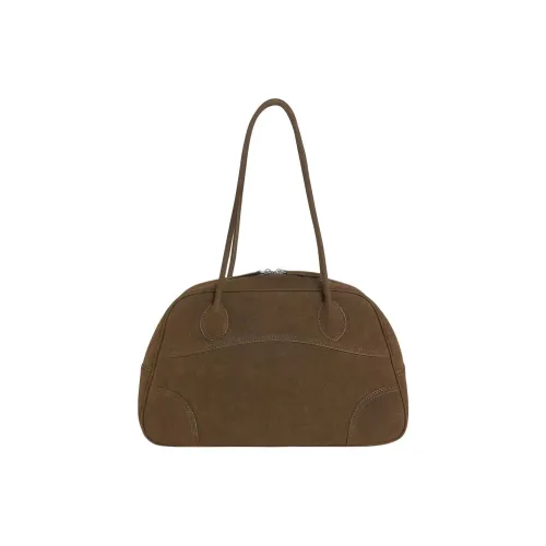 Kikawa Card Synthetic Leather Bowling Bag, Shoulder Bag Medium Size Women's Brow Thrasher Brown