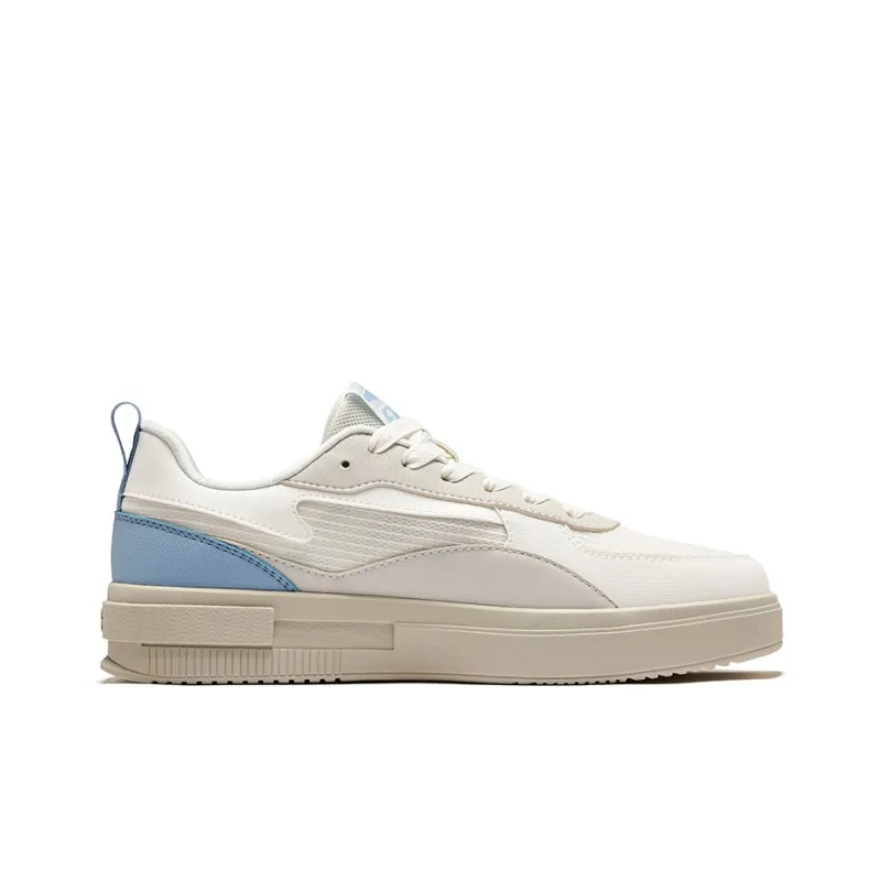 Erke Anti Slip Wear Resistant Low Top Skateboard Shoes Men's White Blue-1