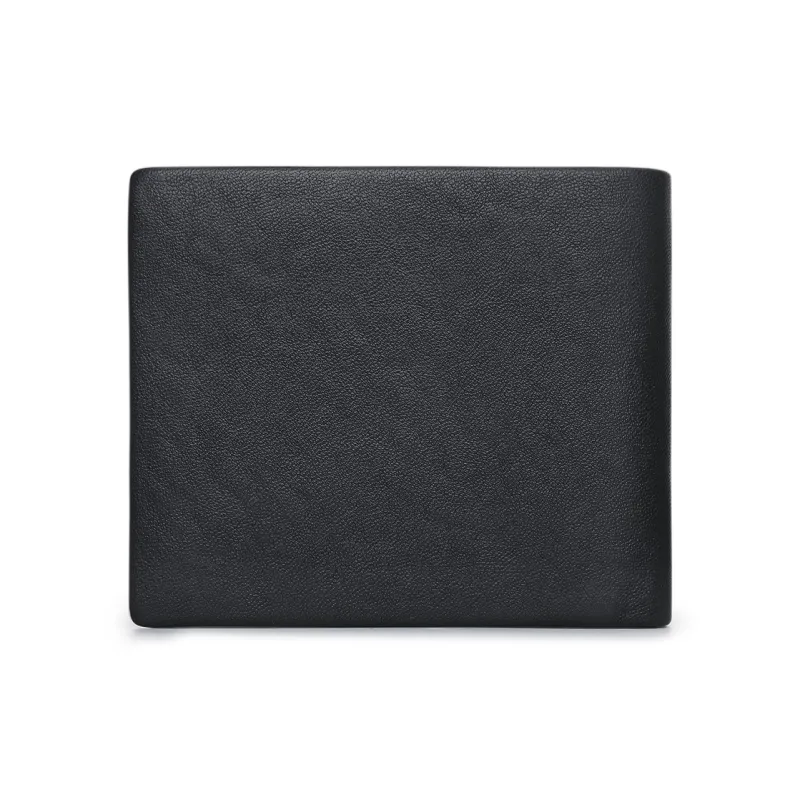 WilliamPOLO Top Grain Cow Leather Multiple Card Slots Ticket Clip Coin Purse Wallet Regular Men's Black-7