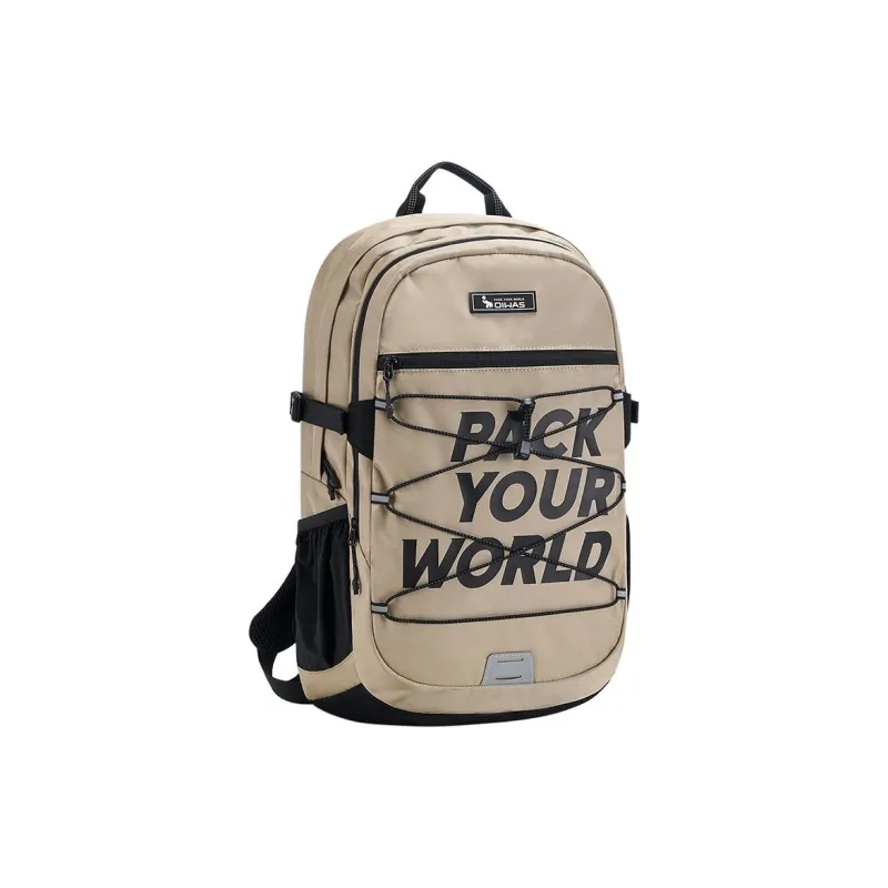 OIWAS Fabric Mountaineering Backpack, Travel Backpack Regular Unisex Black/Khaki-7