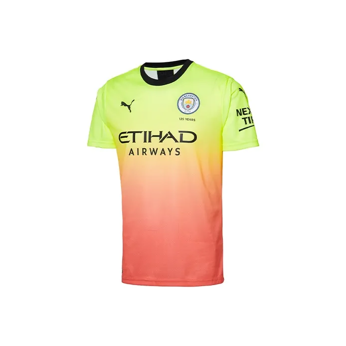 PUMA Manchester City T Shirts Men Pink Yellow-0