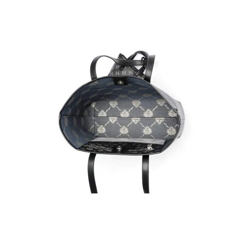 Ed Hardy Classic Series PVC Tote Bag, Shoulder Bag Regular Large Size Women's Black/Ecru-5