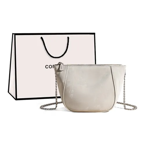 COMELY Synthetic Leather Shoulder Bag Crossbody Bag Women's Ecru