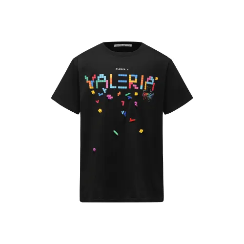 Valeria Obbaco 블랙 남녀공용 티셔츠