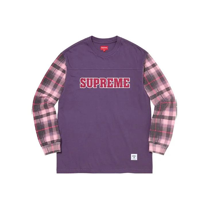 Supreme Plaid Sleeve L/S Tee-3