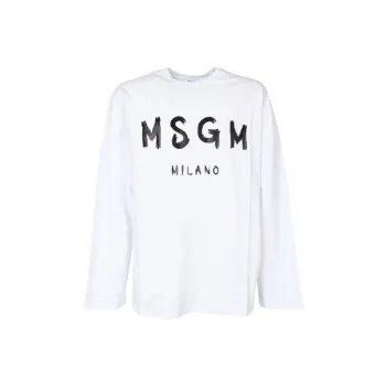 MSGM Logo print Long sleeved T shirt