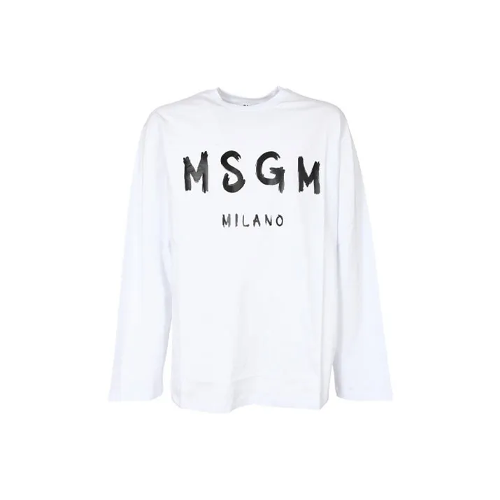 MSGM Logo print Long sleeved T shirt-0