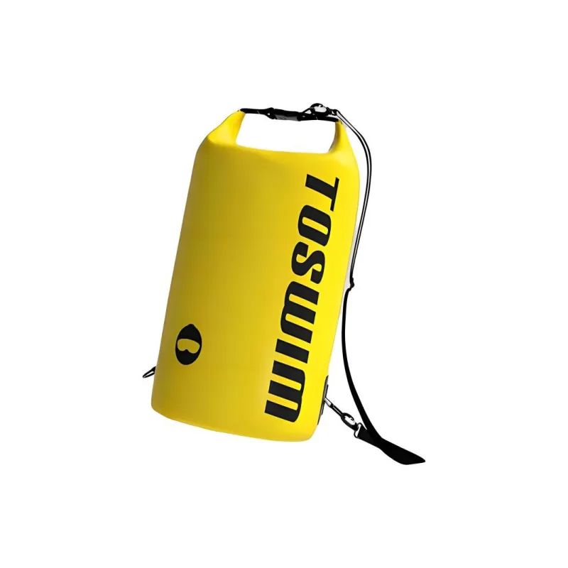 TOSWIM PVC Backpack Swim Bag Unisex Black/Lemon-5