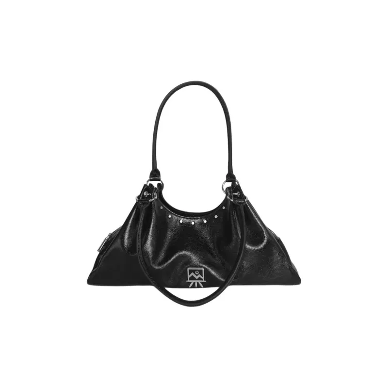 Kikawa Card Synthetic Leather Shoulder Bag, Handbag, Shoulder Bag Medium Size Women's Black-2