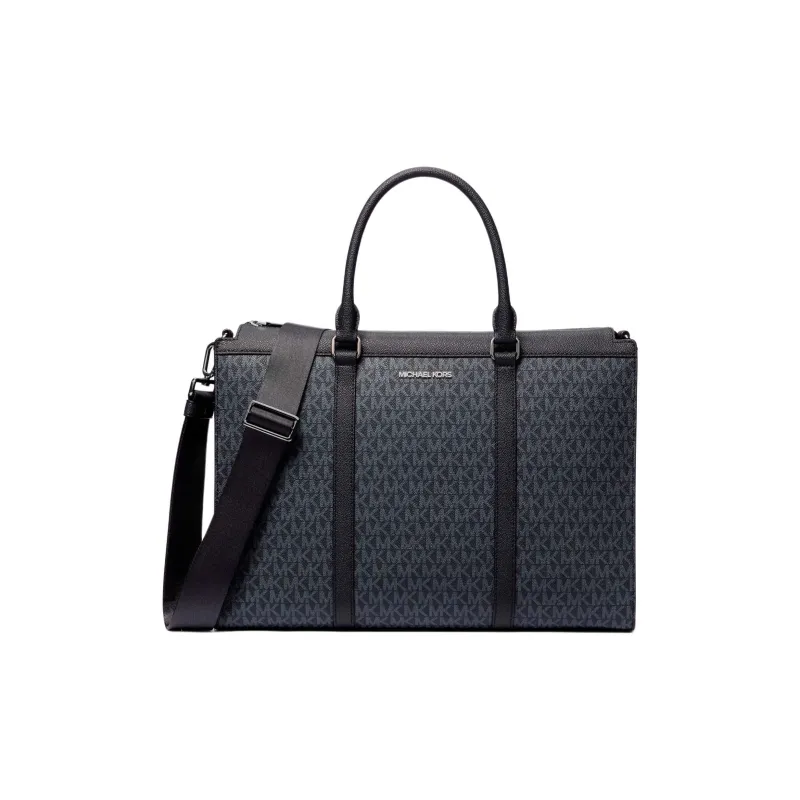 MICHAEL KORS COOPER Artificial Leather Monogram Briefcase Regular Men's Dark Blue-0
