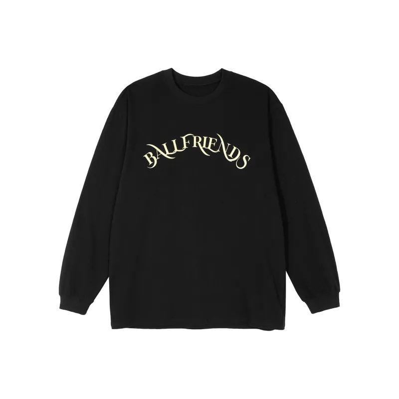 Phew Straight Long-Sleeved T-Shirt Unisex Black-0