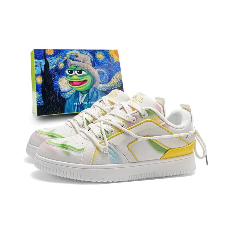 Pepe The Frog Cushioning Quick Dry Abrasion Resistant Breathable Height Increasing Low Top Skateboard Shoes Unisex-28