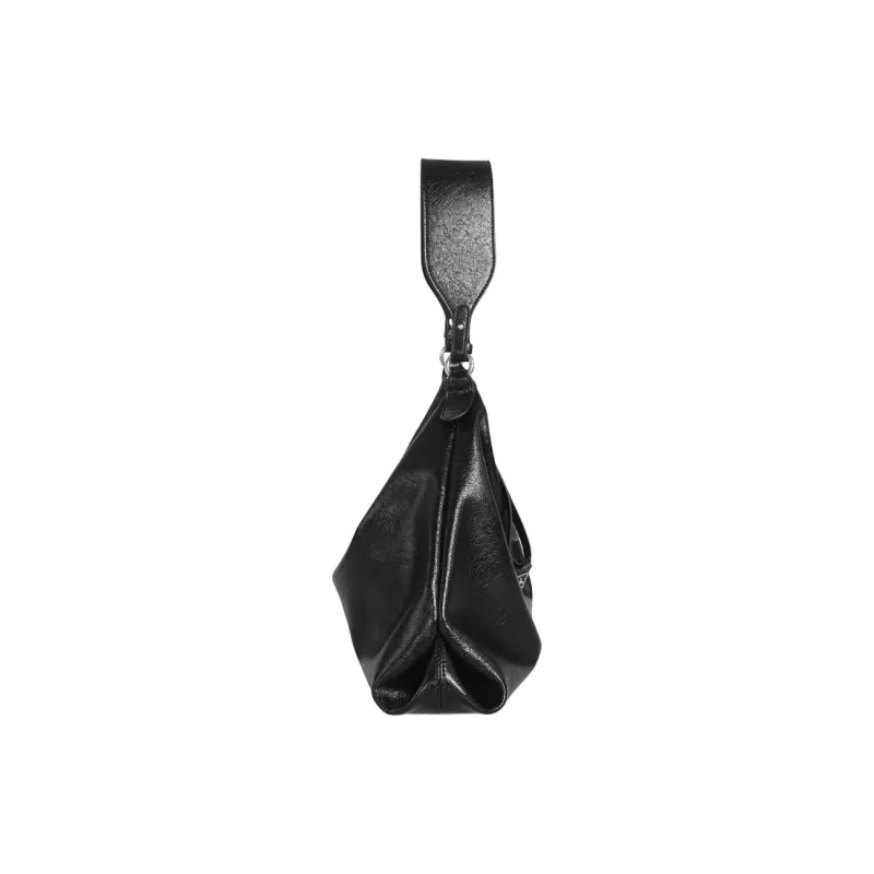 Kikawa Card Synthetic Leather Tote Bag, Shopping Bag, Shoulder Bag Medium Size Women's Black-4