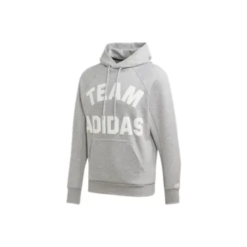 adidas Men Athletic Pullover Hooded Sweatshirt Gray
