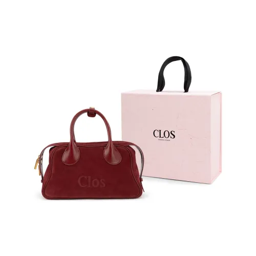 Clos Suede Top Grain Cow Leather Handbag, Crossbody Pillow Bag Women's Matte Brown/Matte Coffee/Matte Red