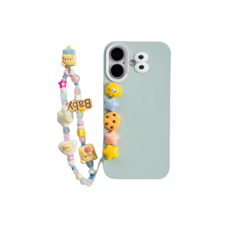 Wei Xin TPU Material 3D Effect Cookie Five Pointed Star Bracelet Phone Cases Compatible With IPhone 16/15/14/13/Pro/Mac-14