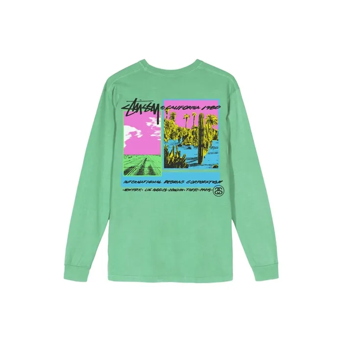 Stussy Palm Desert Pigment Dyed Long Sleeve Tee-6
