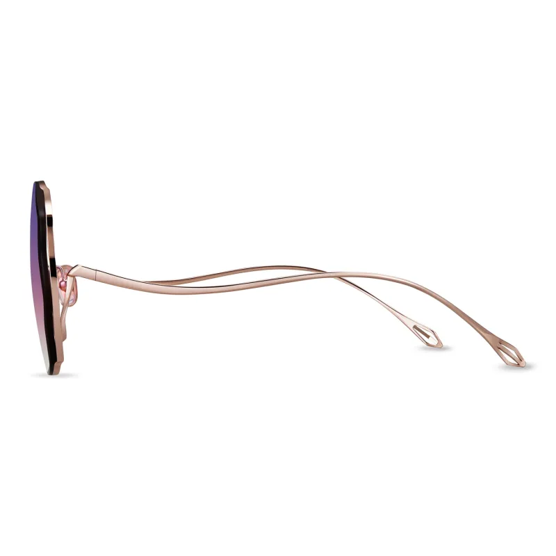 HORIEN Alloy Irregular Shape Sunglasses Women's-3
