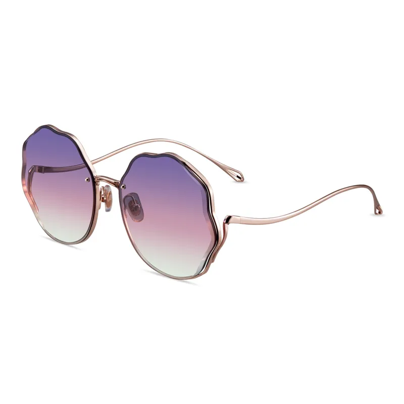HORIEN Alloy Irregular Shape Sunglasses Women's-2