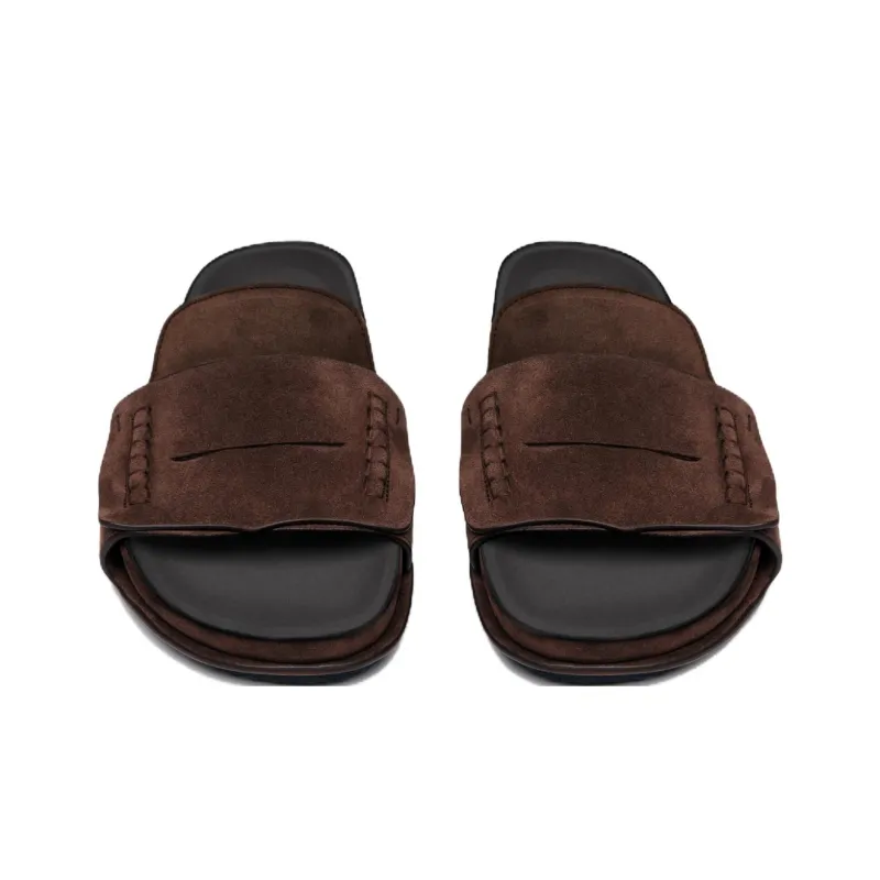 Jacquemus Rubber Sole Odor Resistant Slide Slippers Men's Coffee-3