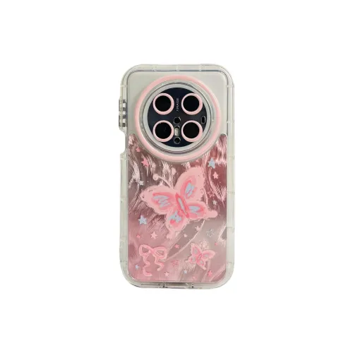 Wei Xin Acrylic Material Pink Graffiti Butterfly Phone Cases Compatibility Huawei Mate 70/60/50/40 Pro/Pura 70/70 Pro+