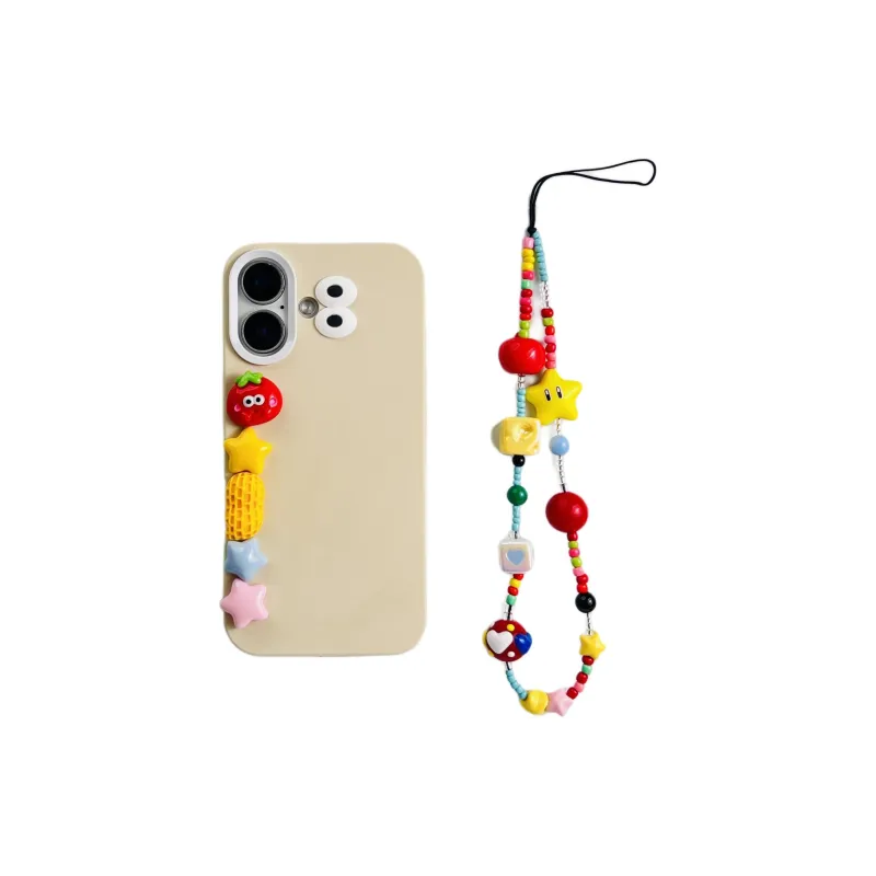 Wei Xin TPU Material 3D Effect Cookie Five Pointed Star Bracelet Phone Cases Compatible With IPhone 16/15/14/13/Pro/Mac-8