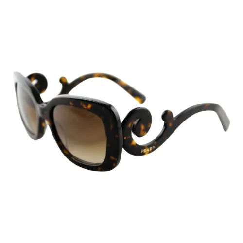 PRADA Acetate Irregular Shape Sunglasses Women's Tortoiseshell