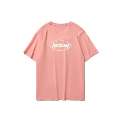 LiNing Drop Shoulder Sleeve T-Shirt Unisex Vibrant Orange Pink
