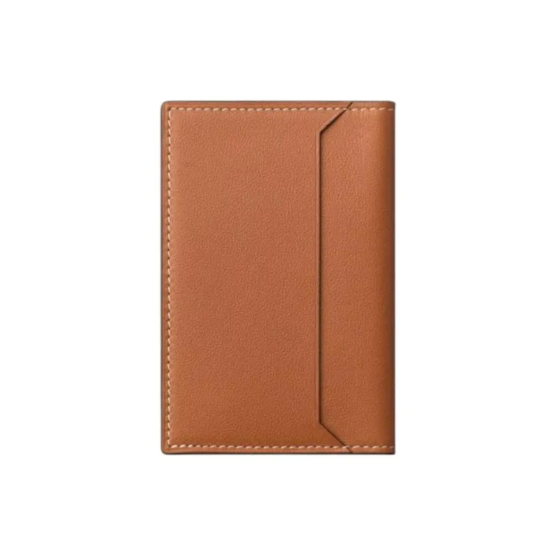 CARTIER Calfskin Card Holder Women's Caramel-1