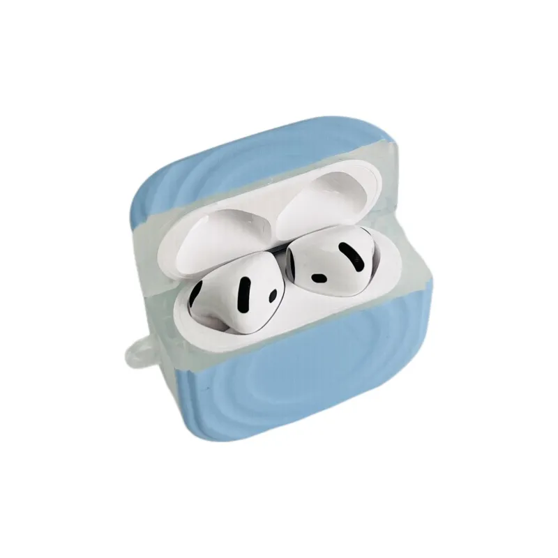 Wei Xin Compatibility With Apple AirPods 4/2/3/AirPods Pro/Pro 2 TPU Solid Color Ripple Pattern Headphone Cases-2