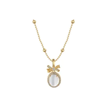 KAILEIFU S925 Silver Necklaces Women's Gold