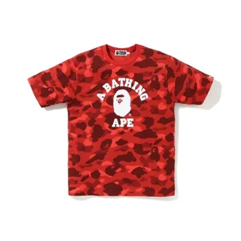 A BATHING APE Ape Head Series T Shirt Unisex Red Camouflage