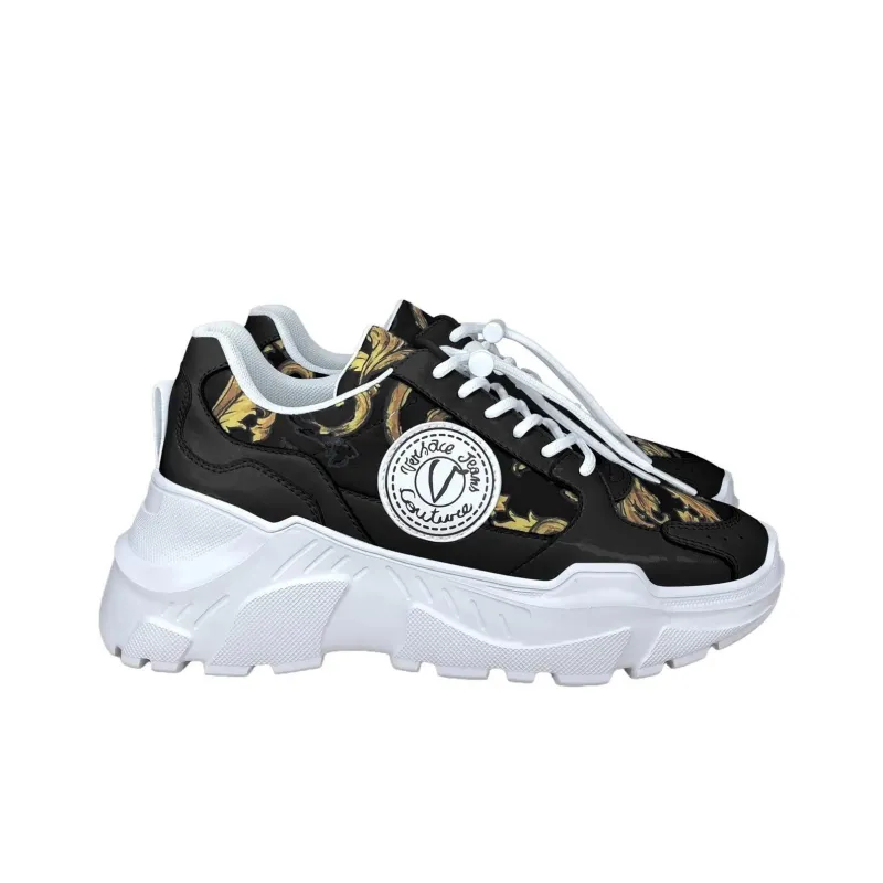 VERSACE JEANS Low Top Chunky Sneakers Women's Black-1