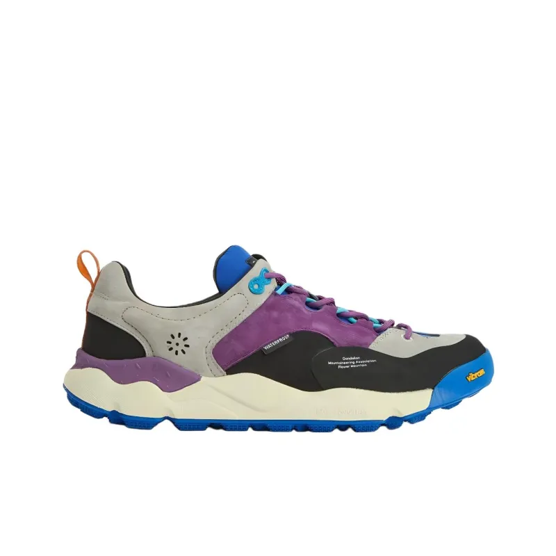 FLOWER MOUNTAIN x BARBOUR Back Country Uni Mid Top Casual Shoes Unisex Purple & Khaki-1